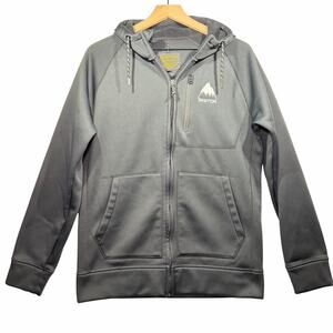 Burton Full Zip Hoodie Fleece Lined Hooded Jacket Gray Black Men's Size S
